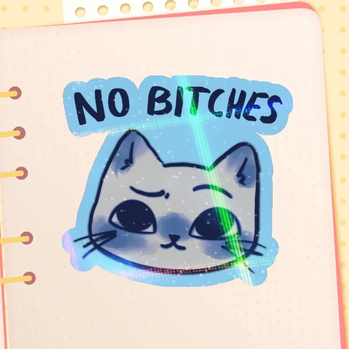 Cat meme no bitches sticker by SpikyNana
