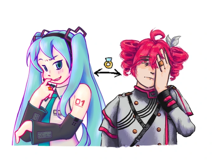 Teto and Miku fanart by SpikyNana